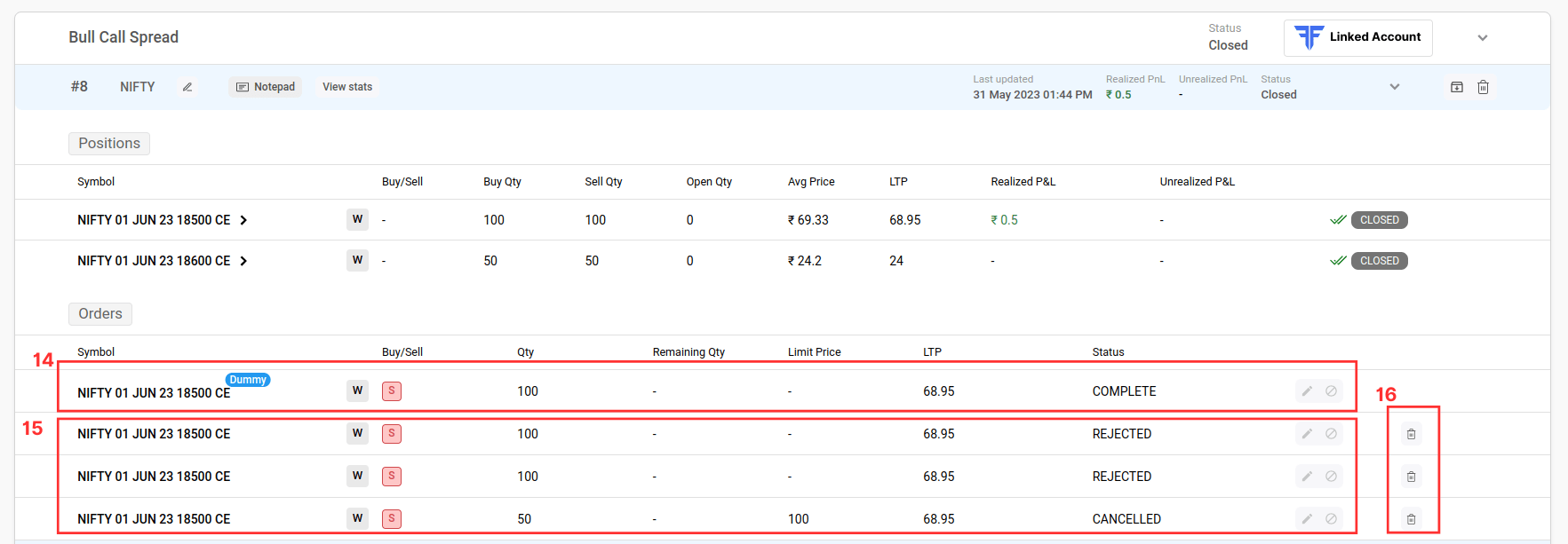 Optionlogy Order Book